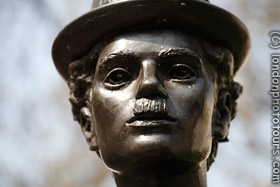charlie chaplin statue leicester square london face